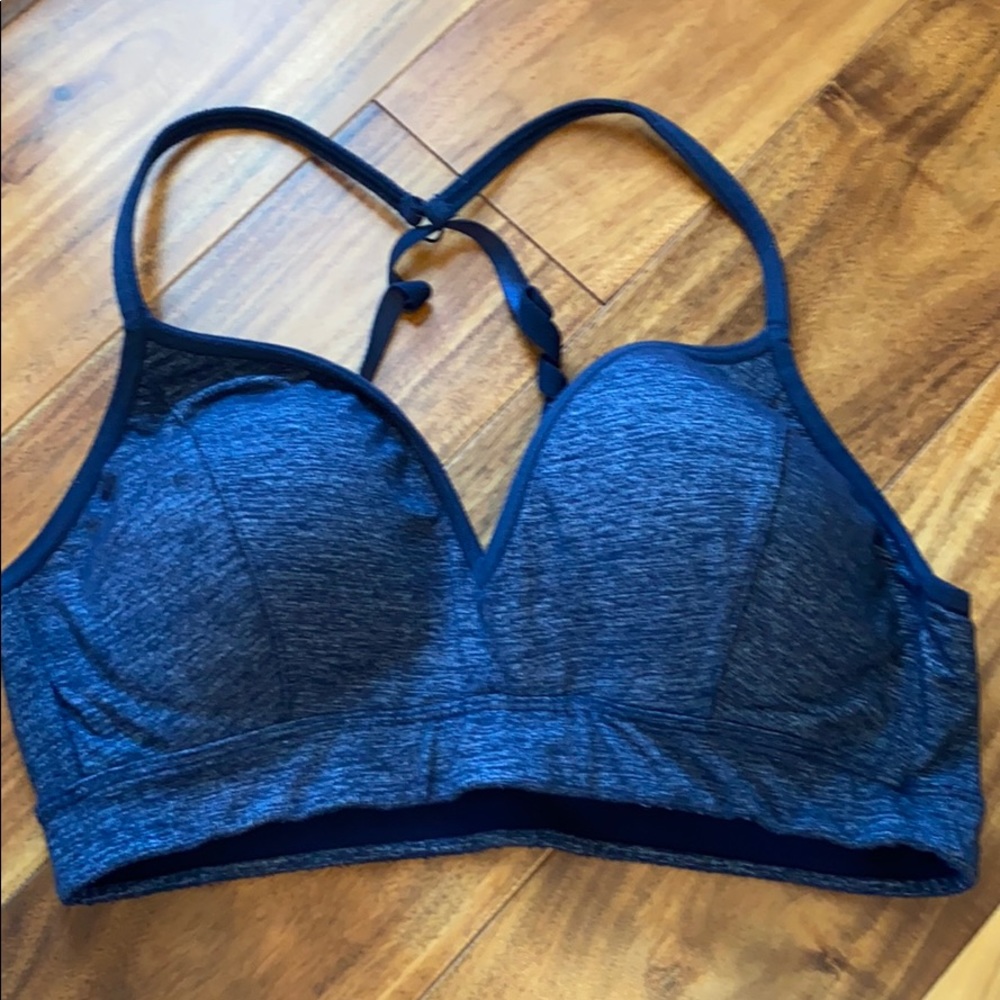 Athleta Navy and Grey Sports Bra - Medium